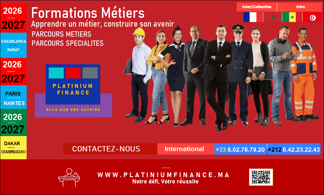 MAROC-FORMATIONS MÉTIERS - FORMATIONS SPÉCIALISÉES - FORMATIONS DE PERFECTIONNEMENT
