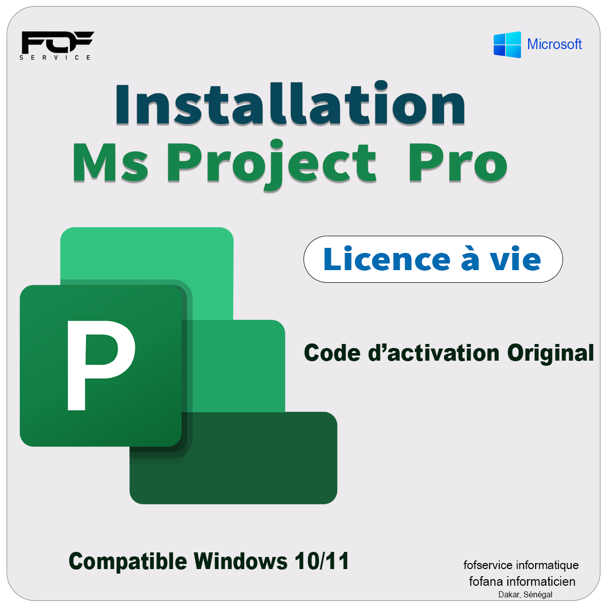 Installation Ms Project - Licence Officiel - Dakar