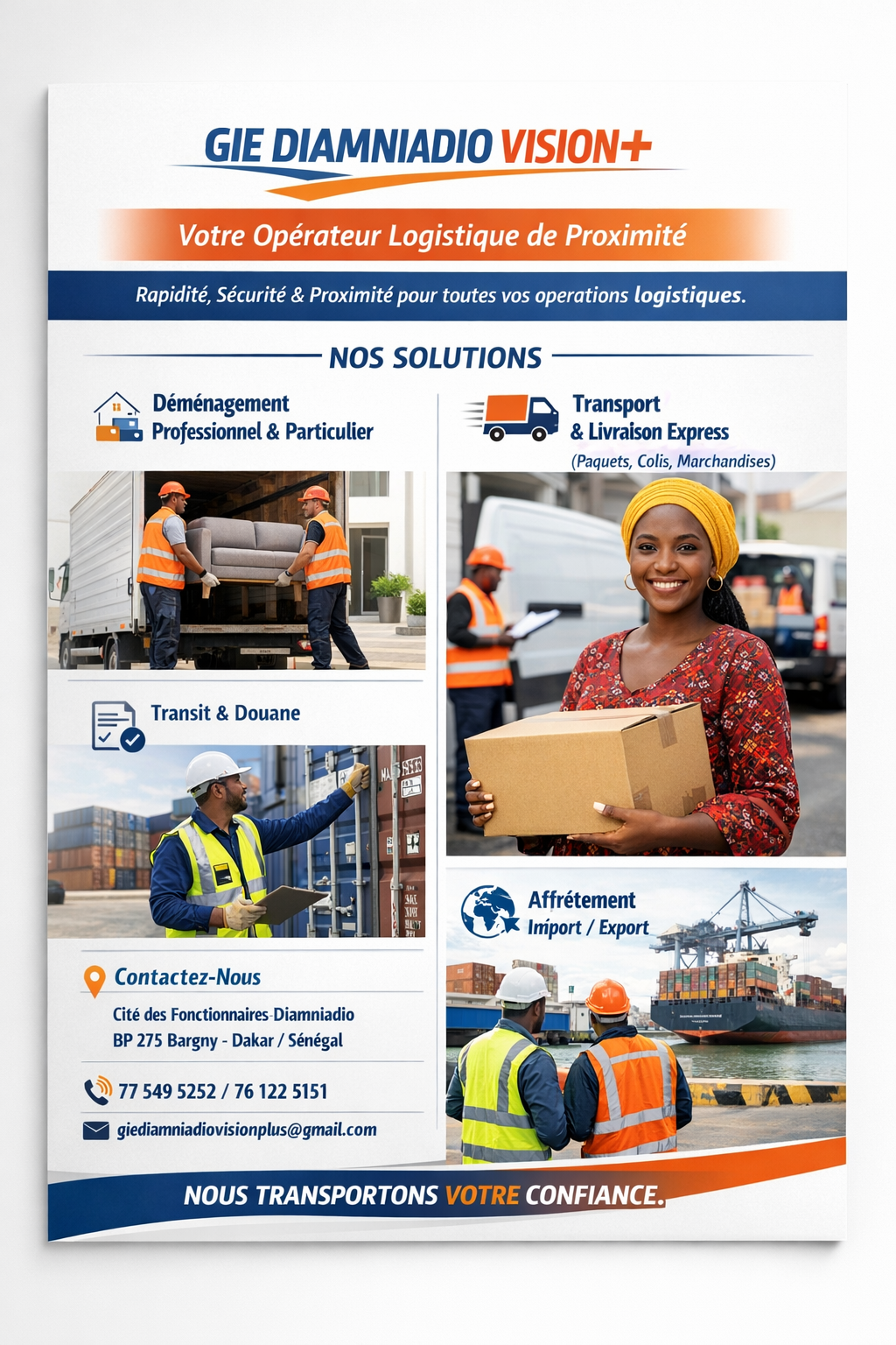 🚀 GIE DIAMNIADIO VISION+; Votre Opérateur Logistique de Proximité !