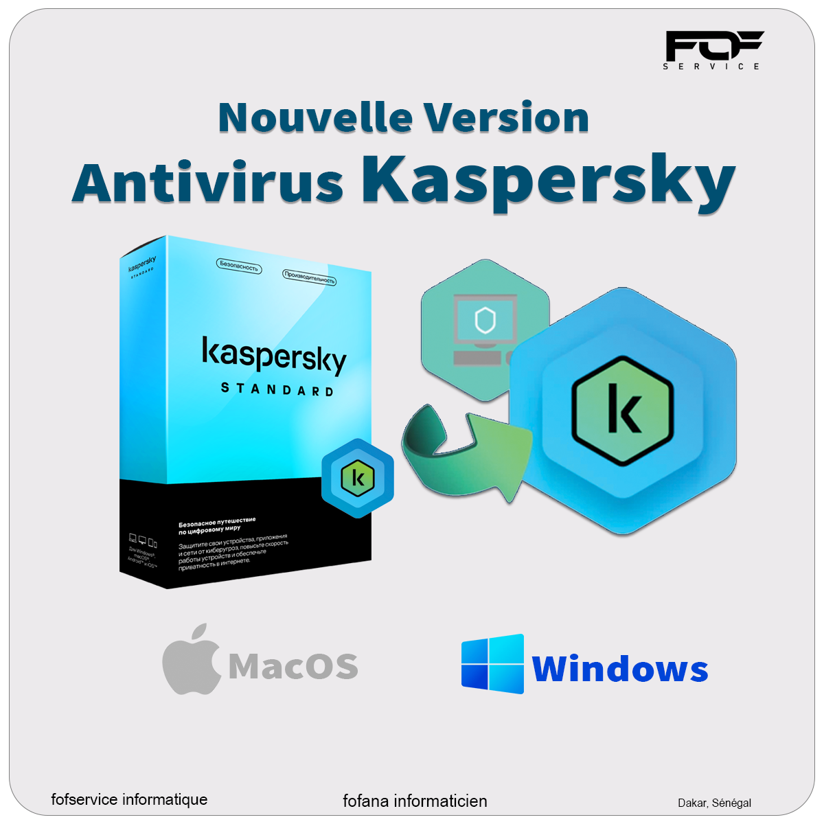 Antivirus Kaspersky 1an 1PC - Dakar