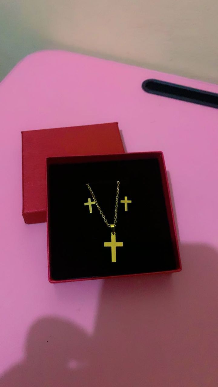 Chaine croix acier inoxydable 