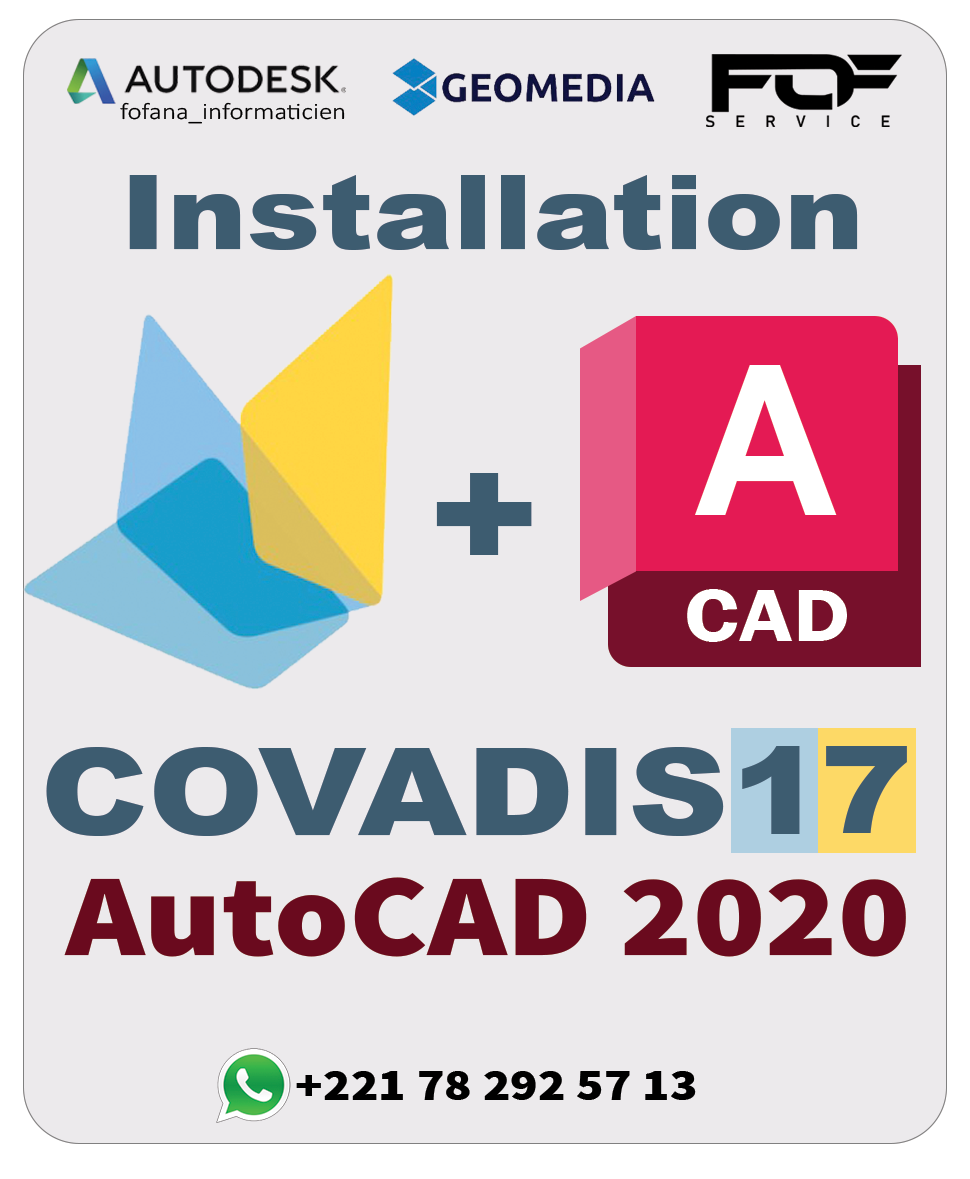Installation Covadis 17 + Autocad 2020 -- Dakar
